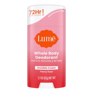 Lume Whole Body Deodorant - Peony Rose, 2.2 oz, Aluminum-Free, Hypoallergenic for Sensitive Skin